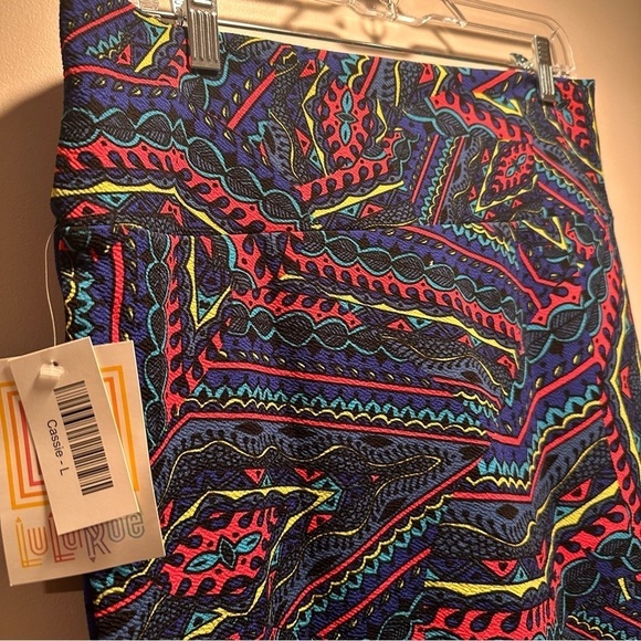 LulaRoe Cassie Pencil Skirt Stretchy High Wide Waist Band Large 14-16 Neon - Picture 6 of 16